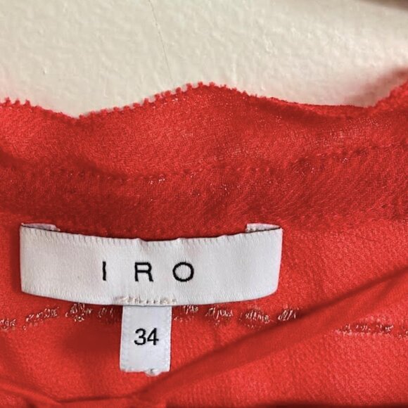 IRO Bluy Mini Dress in Dark Coral With Meallic Embroidery Size 34/XS - Picture 8 of 9